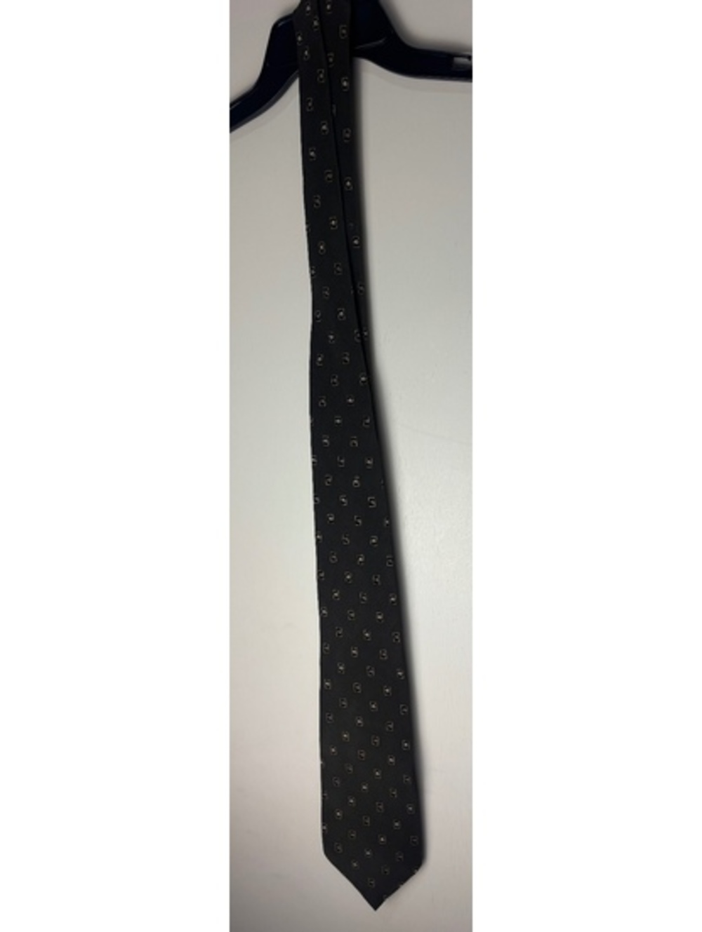 Bergamo New York X-Long Silk Tie 65” Black Gold Geometric Handmade USA